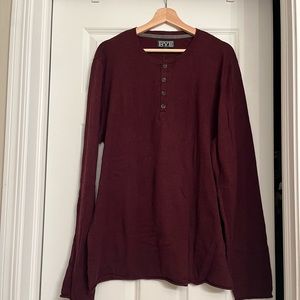 Rye by Hawker Rye burgundy Henley sweater